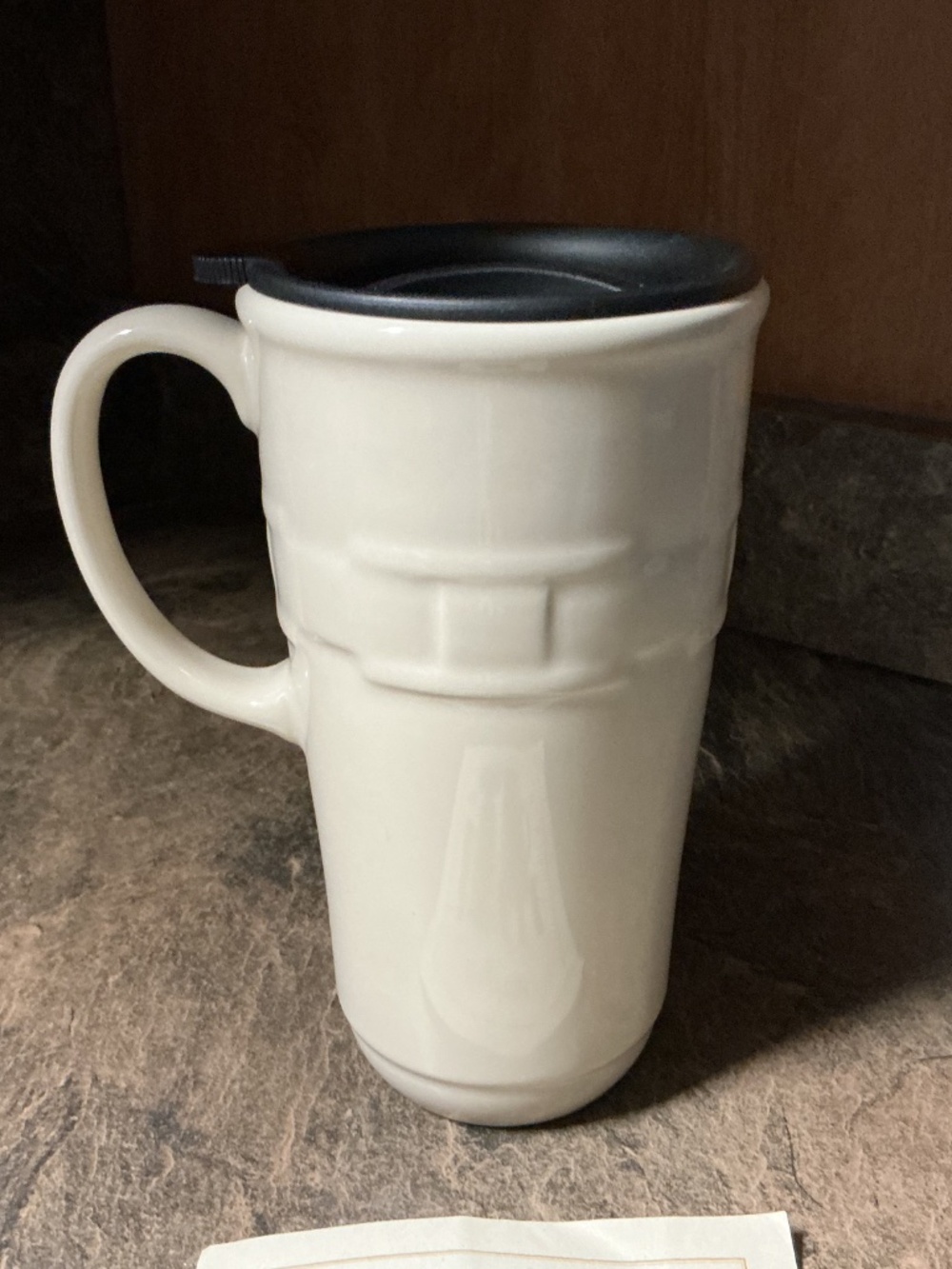 Longaberger Pottery Woven Traditions Travel Mug - Ivory - Picture 4 of 9